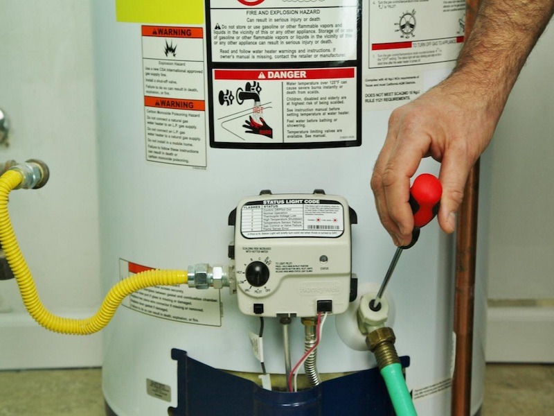 flushing hot water heater